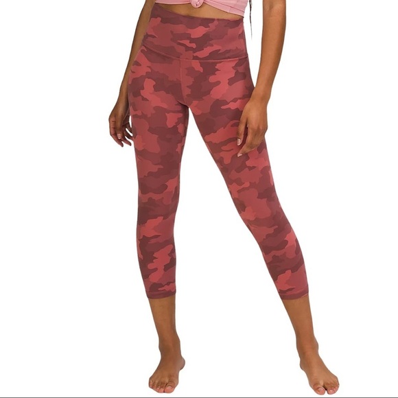LULULEMON Align Cropped 21" Leggings in Heritage 365 Camo Brier Rose - Picture 1 of 10